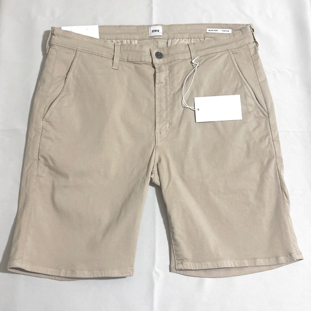 EDWIN Mason Short Slim Chino Shorts LIGHT TAN Men's Size 38